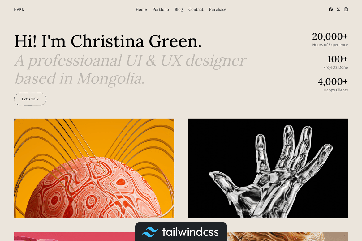 Naru - Template Website Portofolio Pribadi dengan Desain Modern
