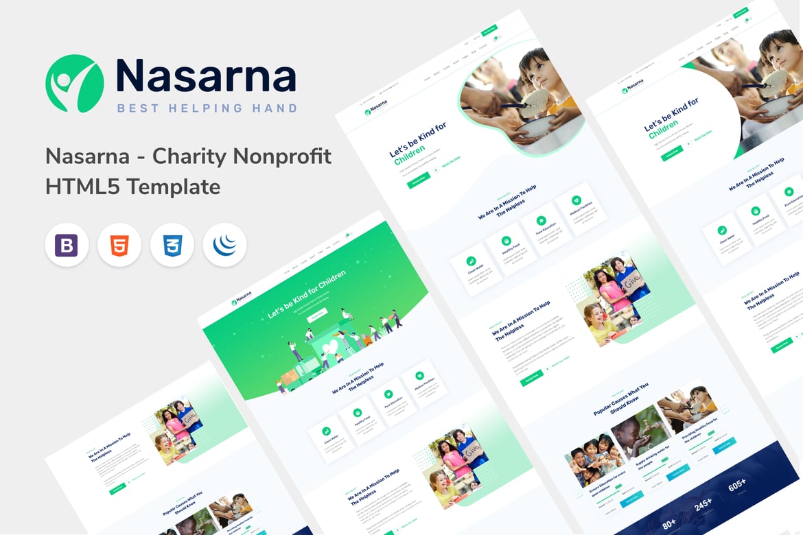 Nasarna - Template Website Nonprofit untuk Amal yang Menarik