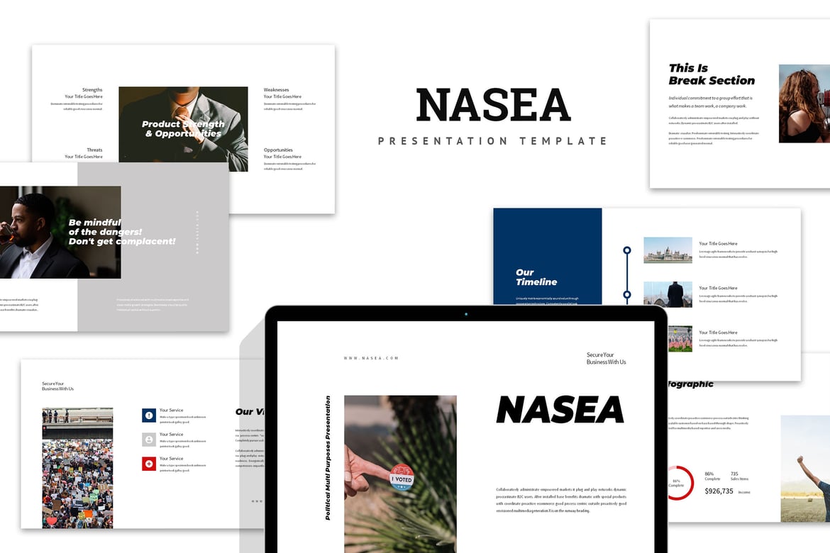 Template PowerPoint Kampanye Politik Nasea yang Menarik
