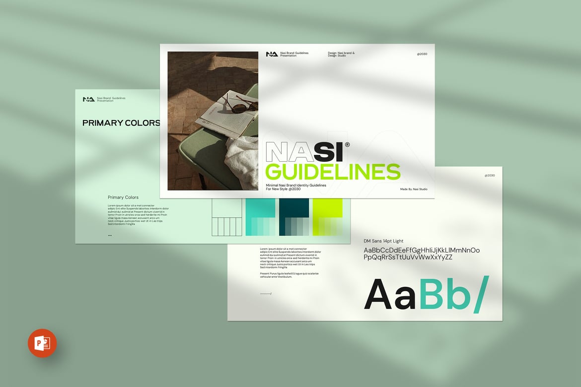 Template PowerPoint Panduan Merek Nasi yang Menarik dan Profesional