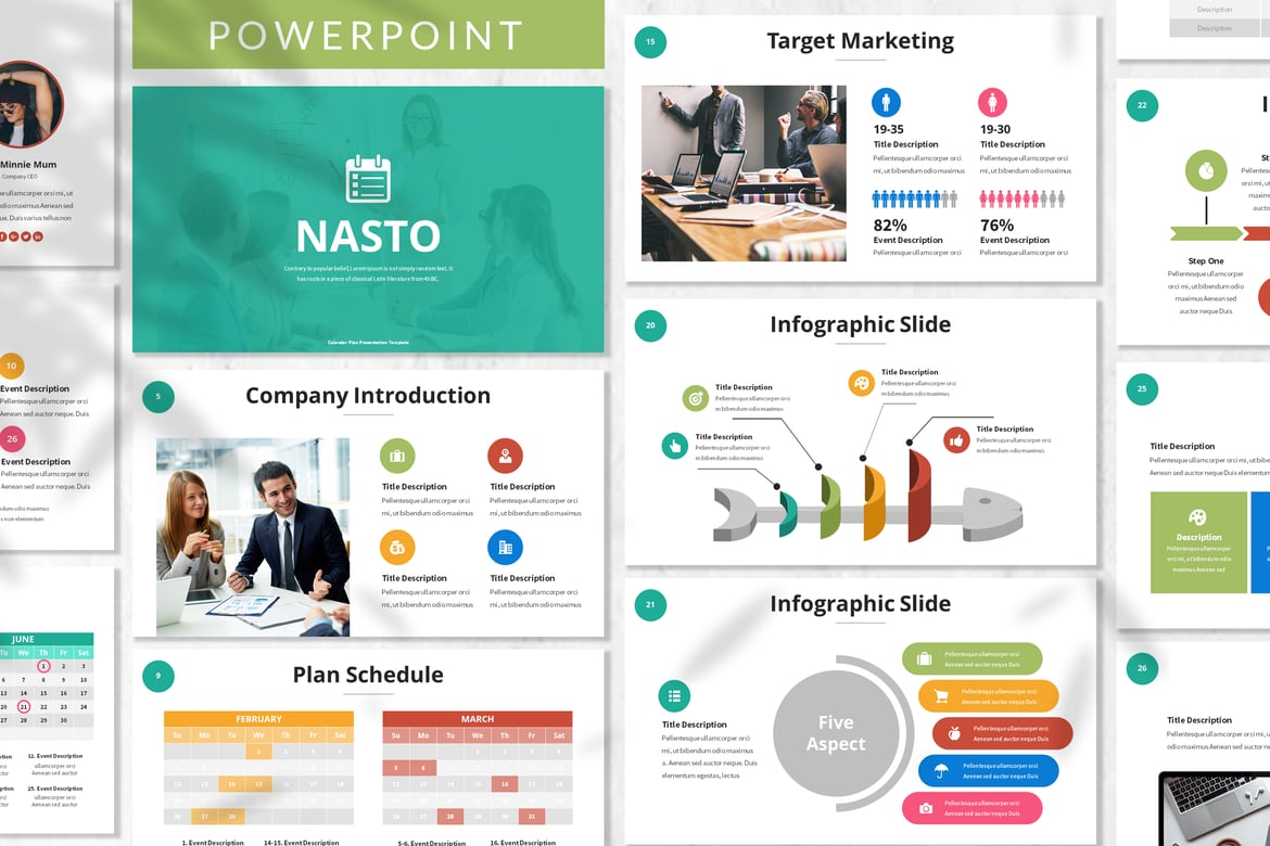 Nasto - Template Presentasi Bisnis 2022 untuk PowerPoint yang Modern dan Menarik