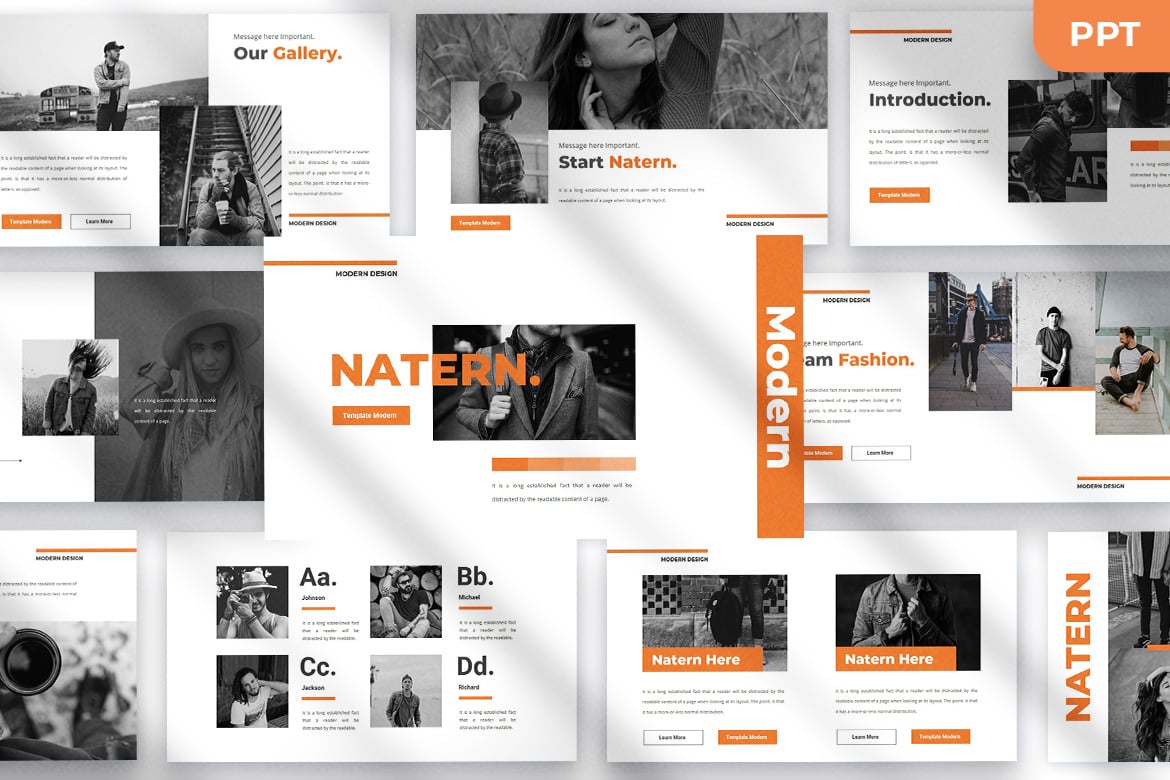 Template Presentasi Natern - PowerPoint yang Modern dan Profesional