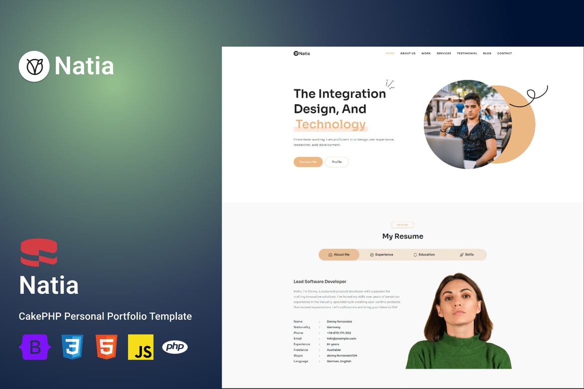 Natia - Template Website Portofolio Pribadi yang Modern dan Responsif