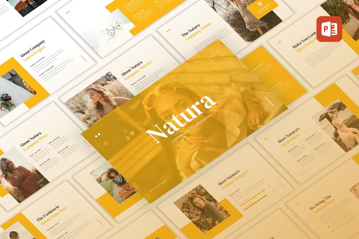 Natura - Template Presentasi Fashion yang Menawan untuk PowerPoint