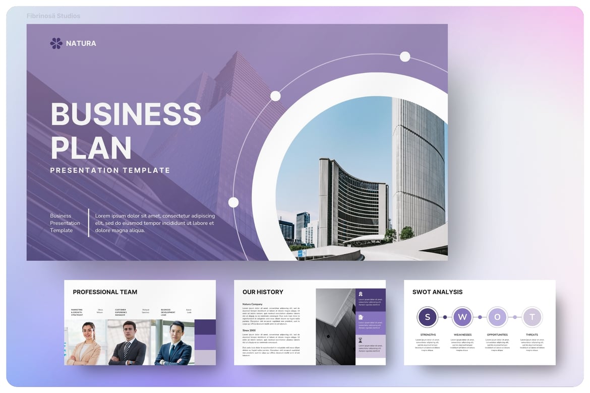 Template Presentasi PowerPoint Rencana Bisnis Natura
