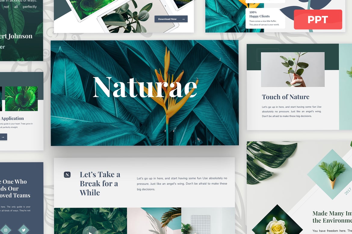 Naturae - Template Presentasi PowerPoint Elegan dan Modern