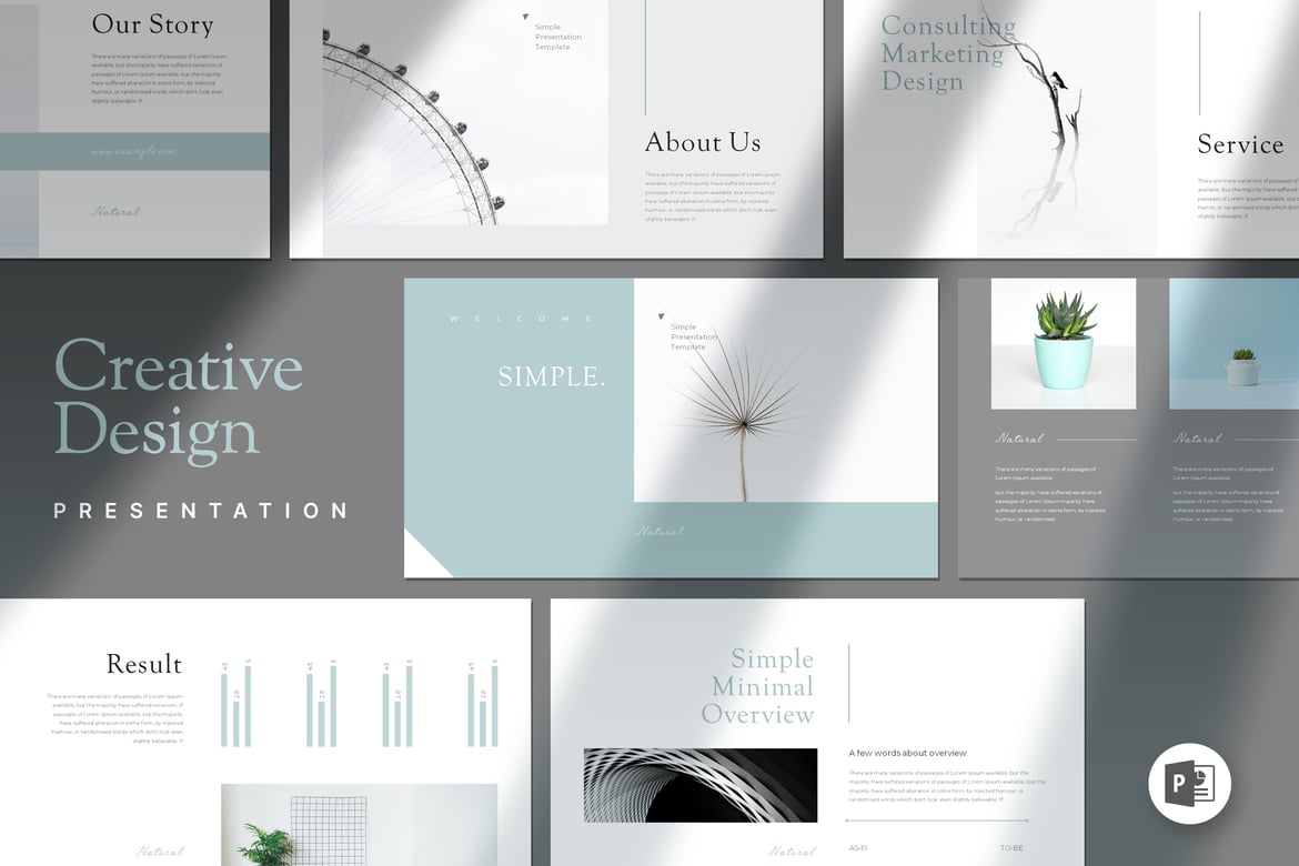 Template PowerPoint Alami yang Modern dan Minimalis