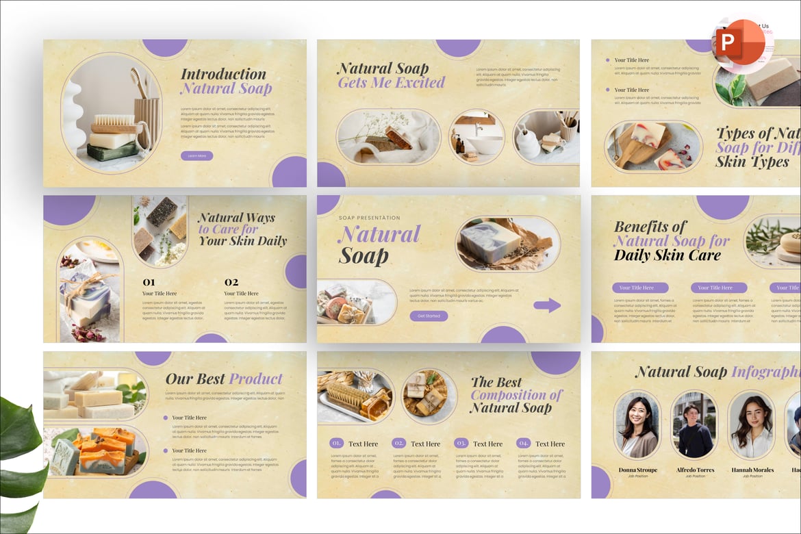 Template Presentasi PowerPoint Sabun Alami yang Menarik