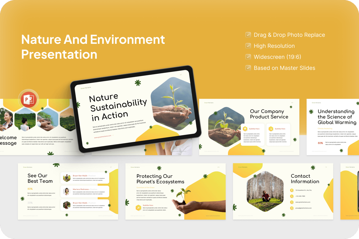 Template PowerPoint Alam dan Lingkungan yang Menarik
