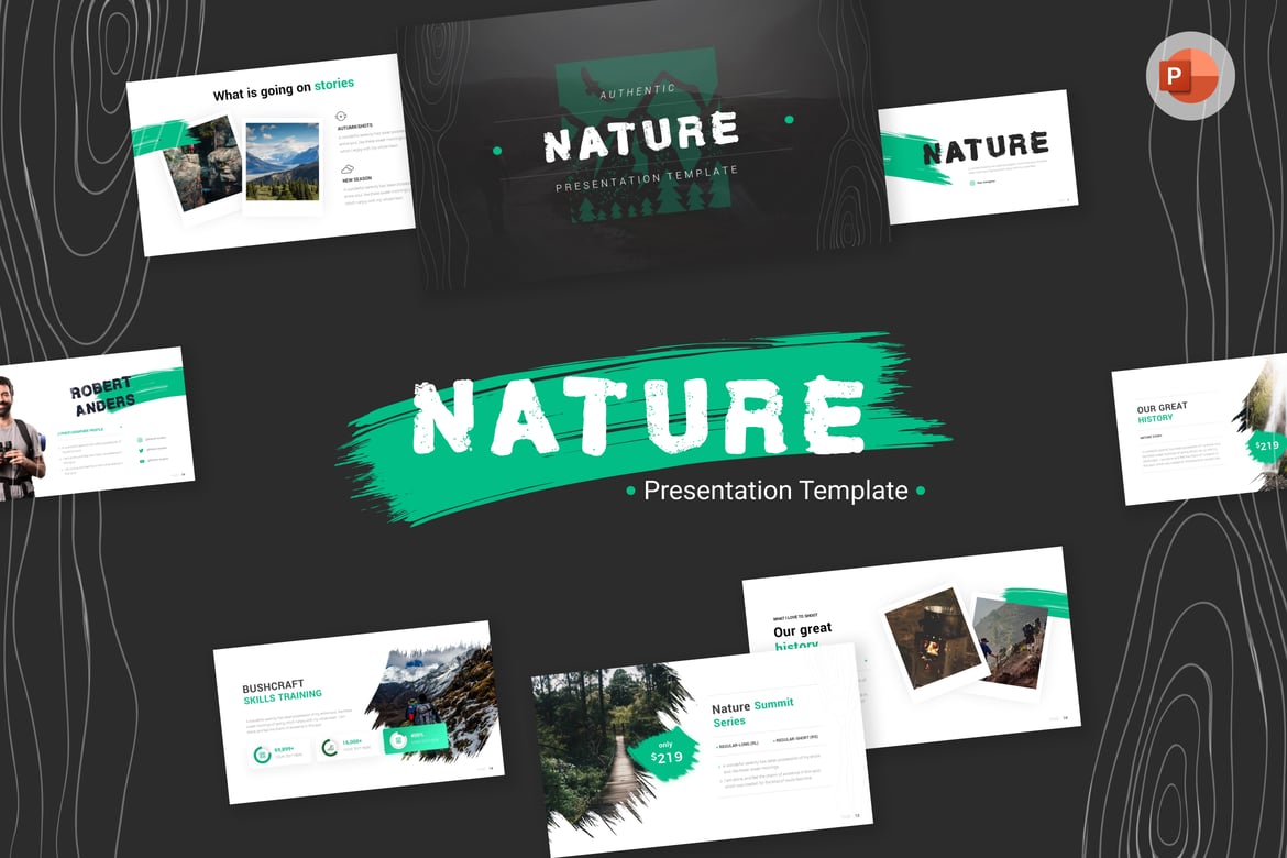 Template PowerPoint Kreatif Bertema Alam yang Menarik
