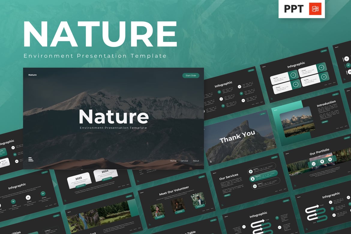 Template Powerpoint Alam dan Lingkungan yang Menawan