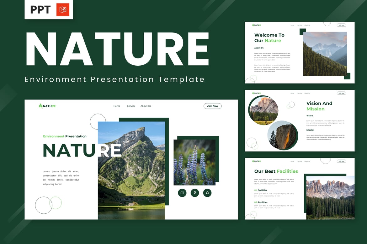 Template Powerpoint Alam dan Lingkungan yang Menawan
