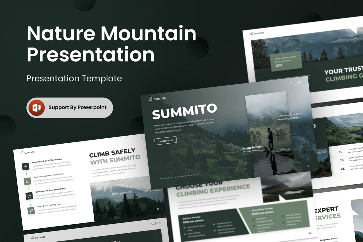 Template PowerPoint Pendakian Gunung yang Menakjubkan