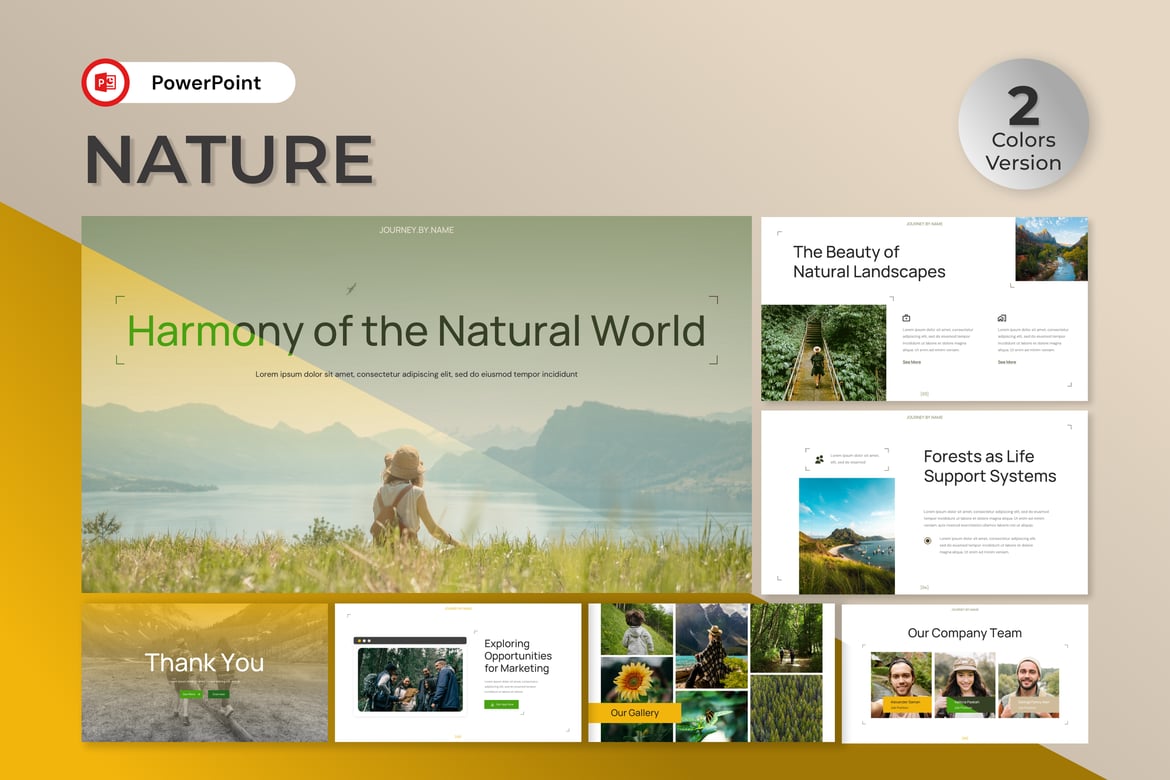 Template PowerPoint Alam yang Menyentuh Hati