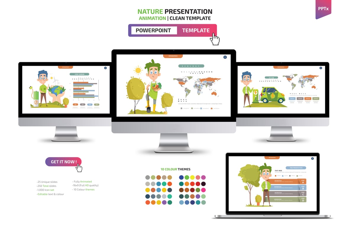 Template Presentasi PowerPoint Alam yang Menarik dan Profesional