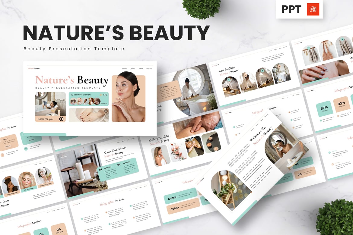 Template Presentasi Kecantikan Alam - Powerpoint yang Menawan