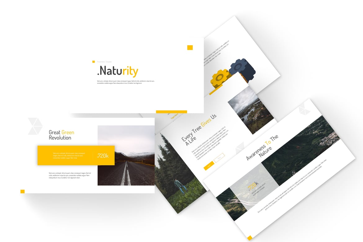 Template Presentasi Powerpoint Naturity yang Kreatif dan Minimalis