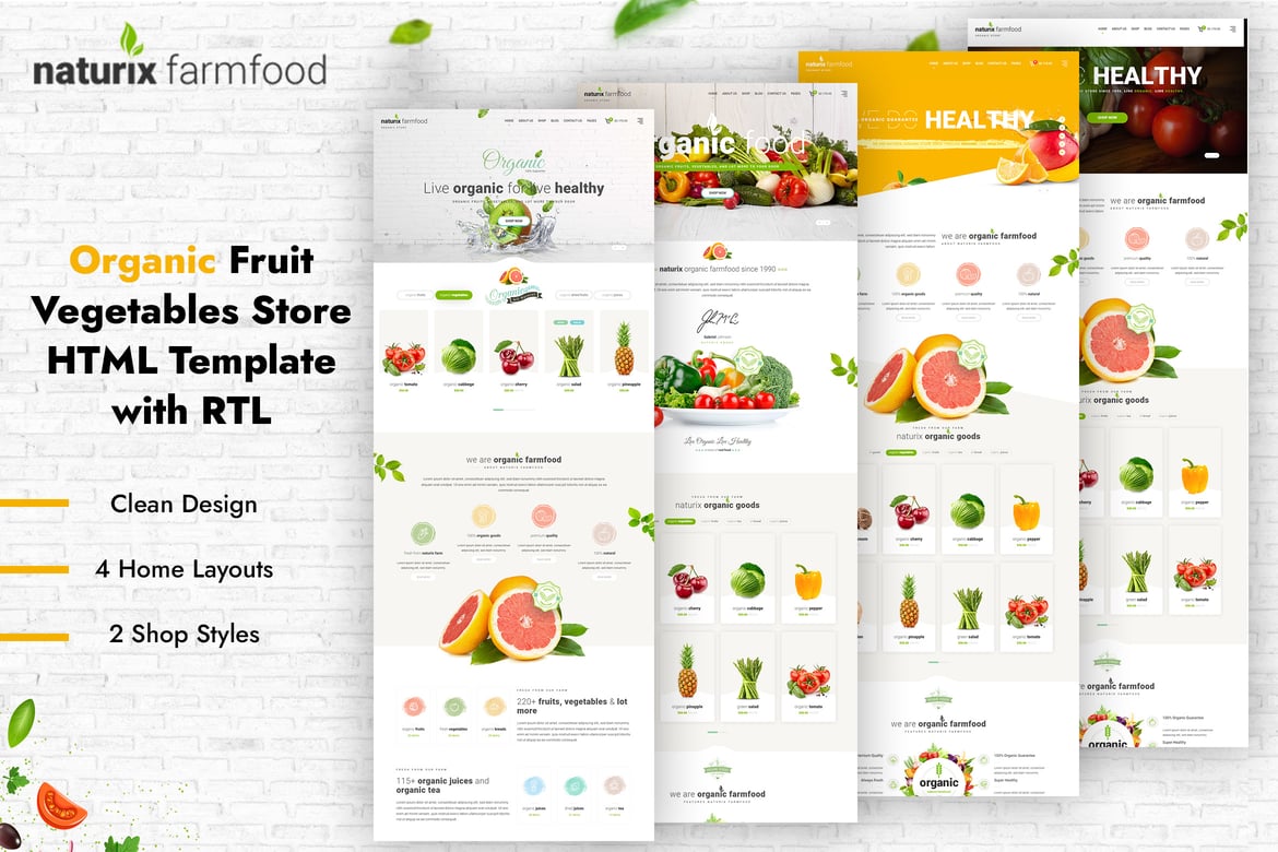 Naturix - Template Website Toko Buah dan Sayur Organik