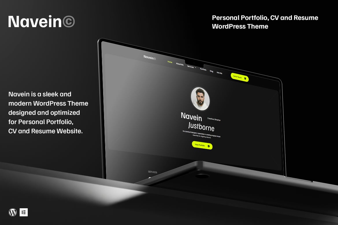 Navein - Tema WordPress Portofolio Pribadi yang Elegan dan Modern