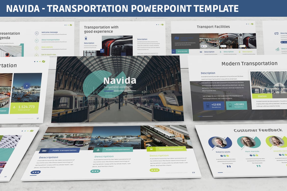 Navida - Template Powerpoint Transportasi Modern dan Minimalis