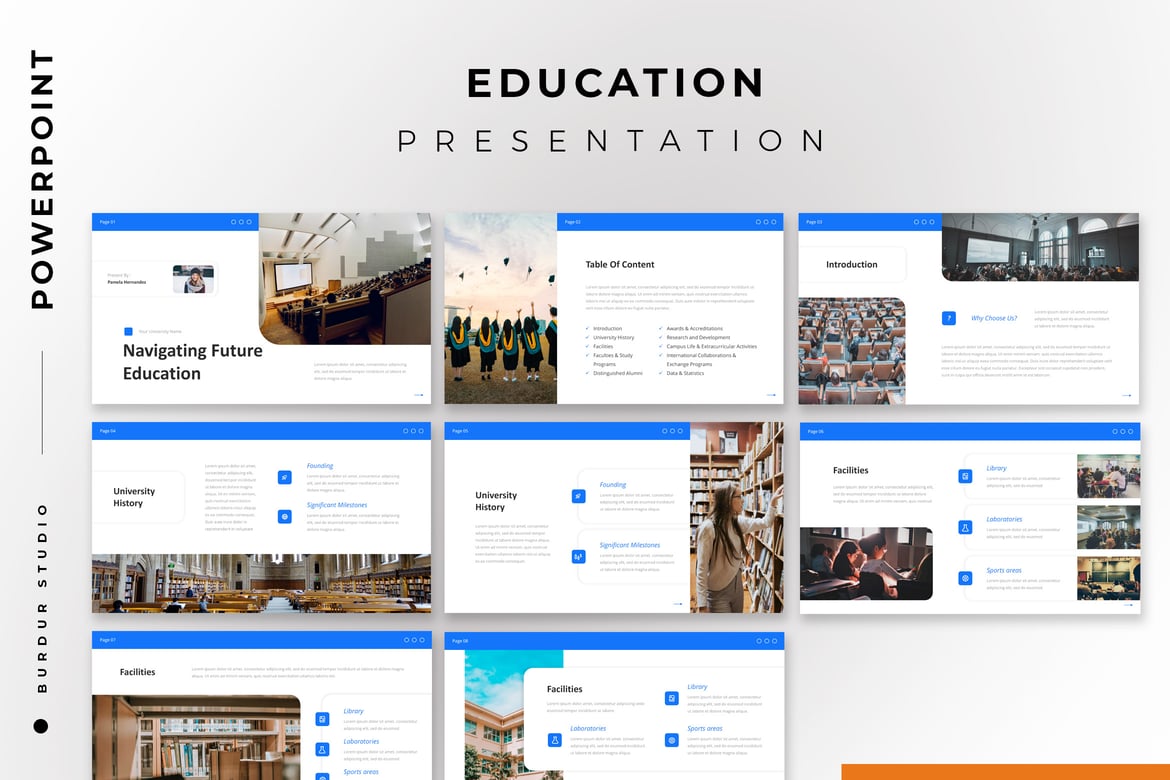 Template Presentasi PowerPoint untuk Pendidikan Masa Depan yang Menarik
