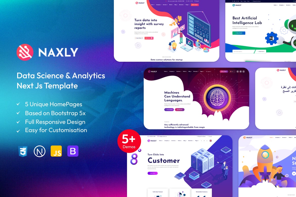 Naxly - Template Website Data Science & Analitik Berbasis Next Js