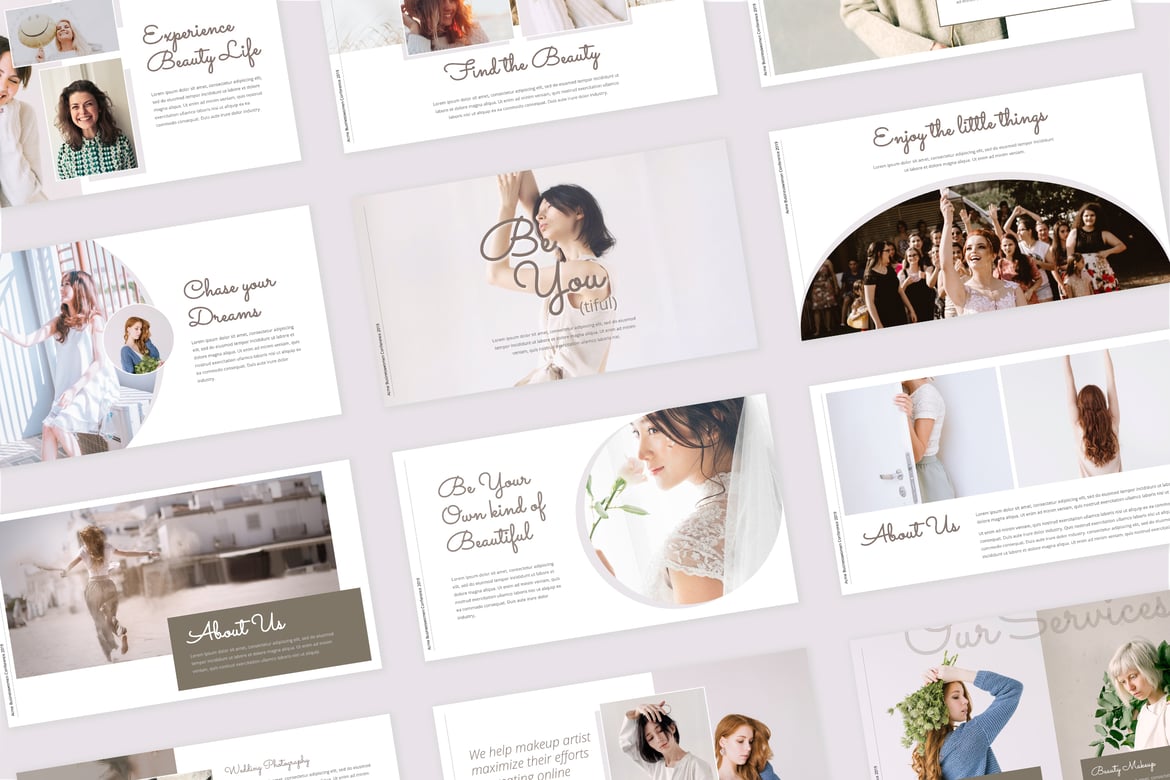 Nayyara – Template PowerPoint Layanan Kecantikan yang Elegan