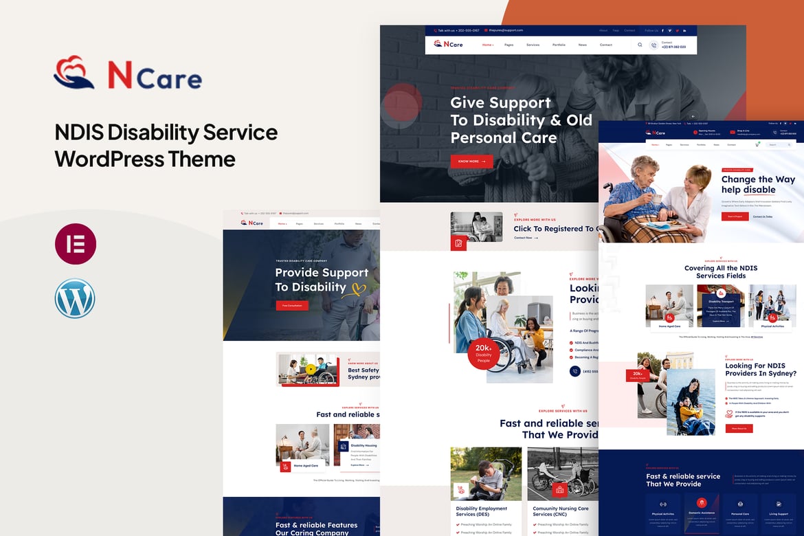 Ncare - Tema WordPress Layanan Disabilitas NDIS yang Modern dan Responsif