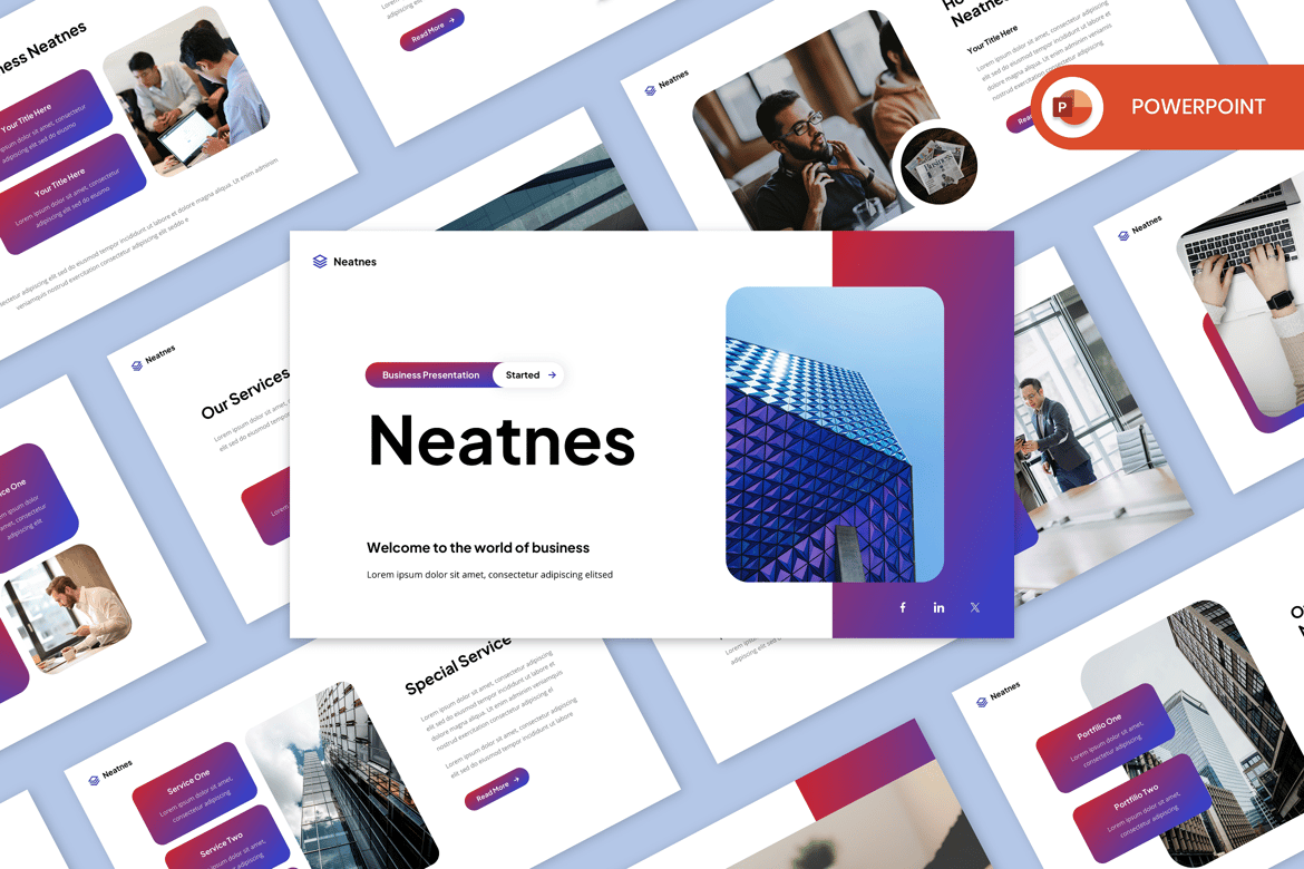 Neatnes - Template PowerPoint Bisnis Modern yang Menarik