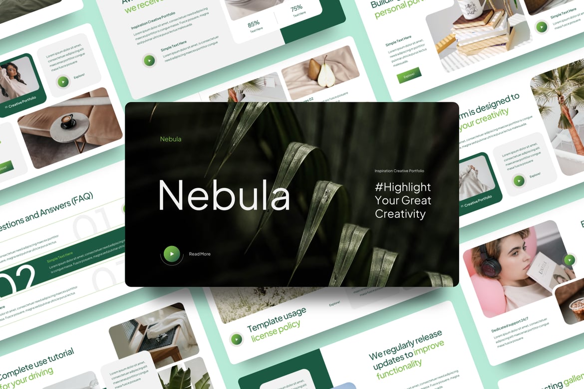 Nebula - Template Presentasi Portofolio Kreatif yang Menarik