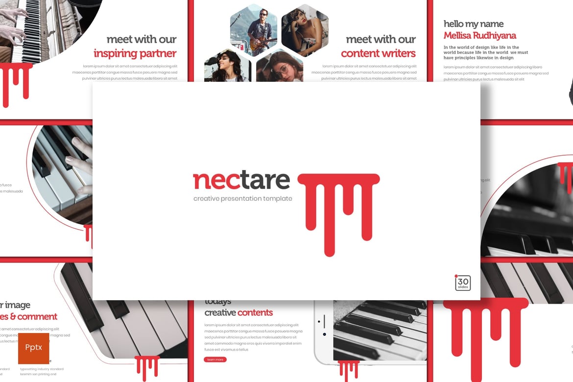Nectare - Template Presentasi PowerPoint Kreatif dan Minimalis