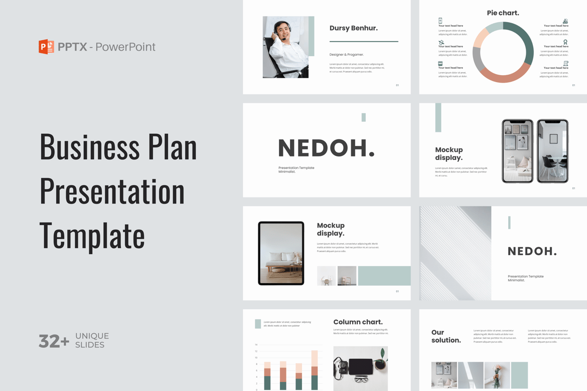 Nedoh - Template PowerPoint untuk Rencana Bisnis yang Modern dan Menarik