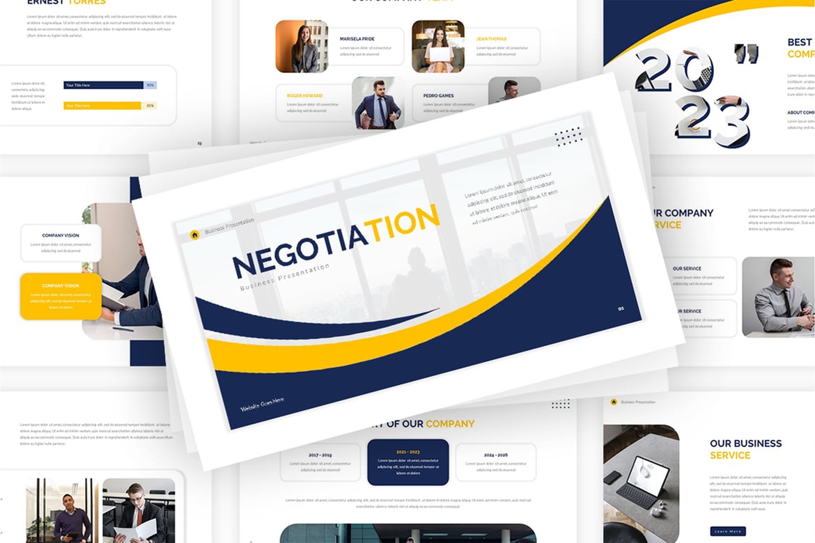 Template PowerPoint Negosiasi Bisnis yang Menarik dan Profesional