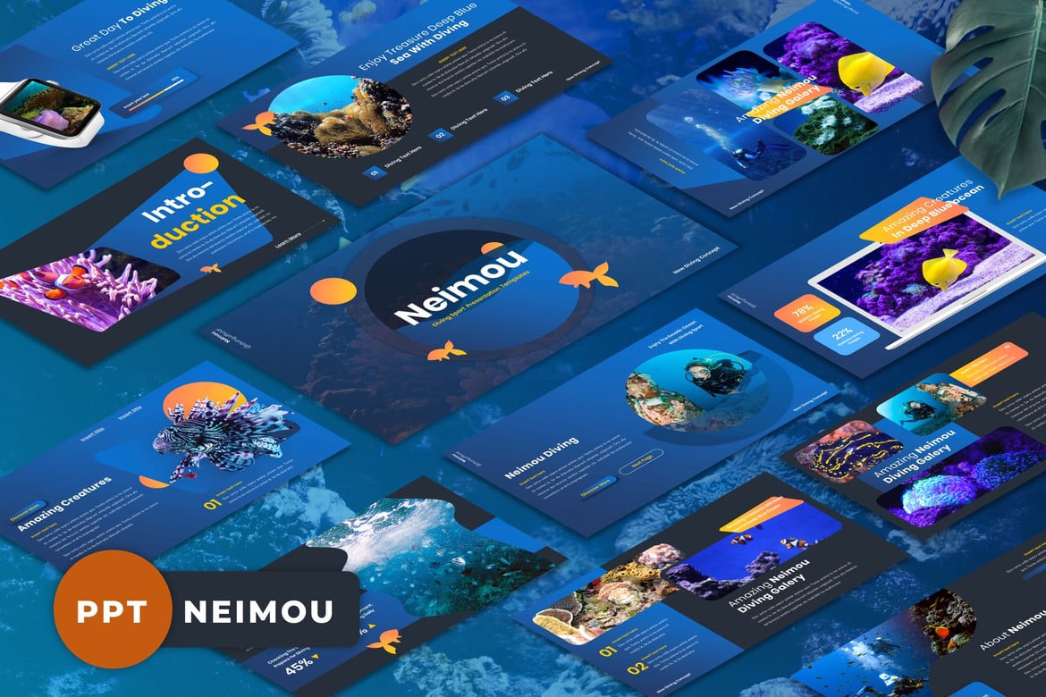 Neimou - Template Powerpoint Olahraga Selam yang Menarik
