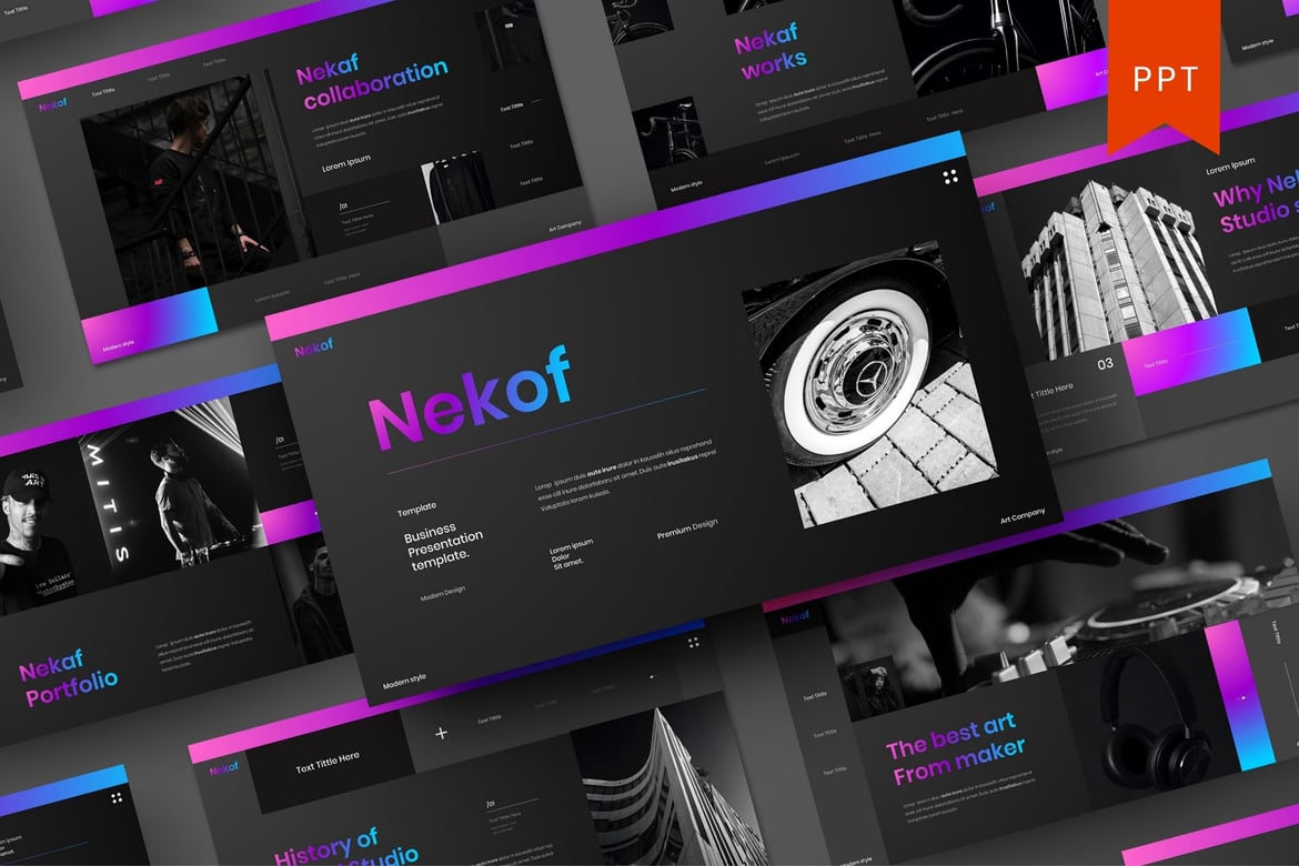 Nekof – Template PowerPoint Bisnis yang Menarik