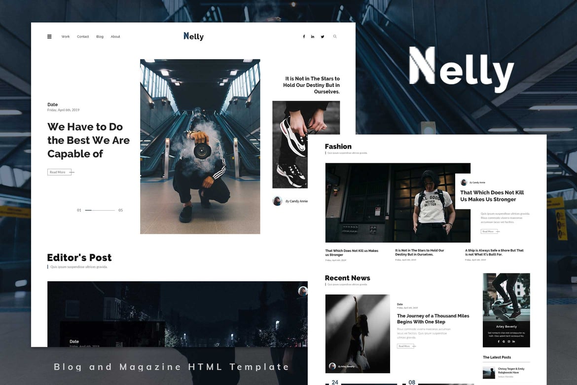 Nelly - Template Website Blog Modern dan Responsif