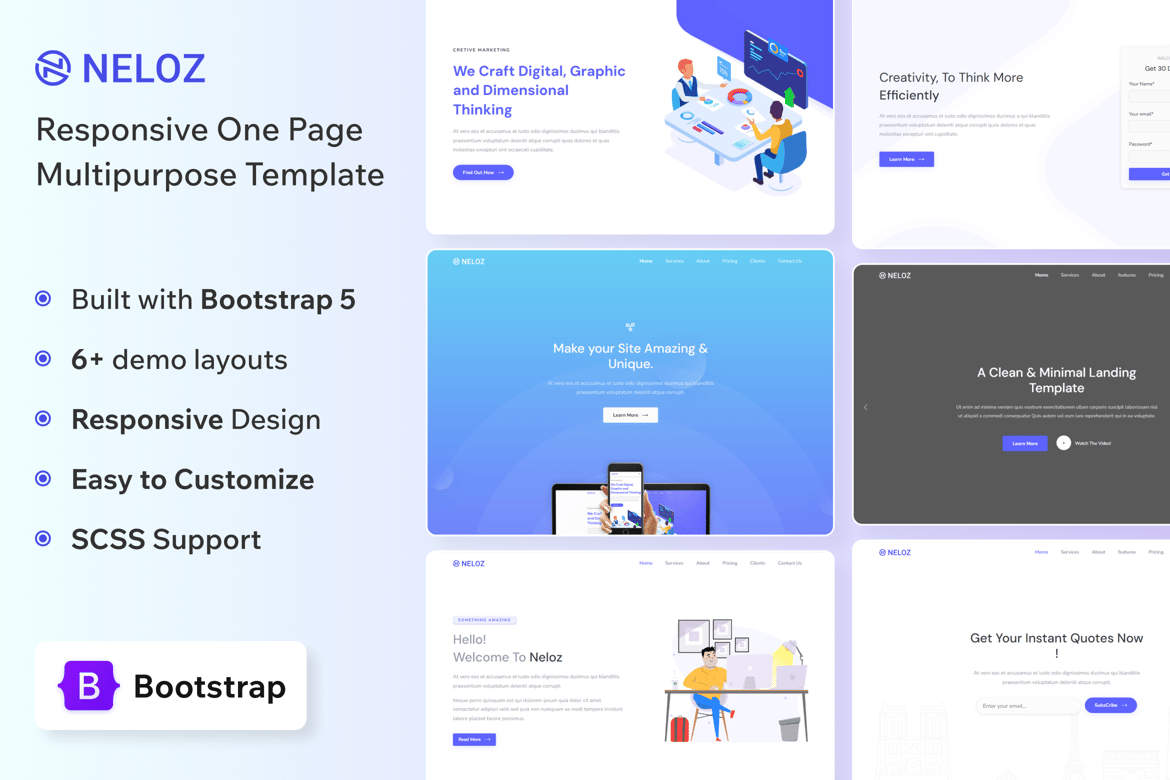 Neloz - Template Website Landing Page Responsif Modern