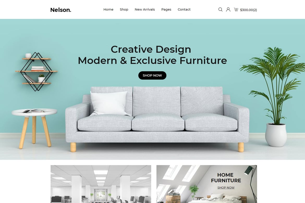 Template Website eCommerce Furniture Nelson - Solusi Terbaik untuk Toko Online Anda