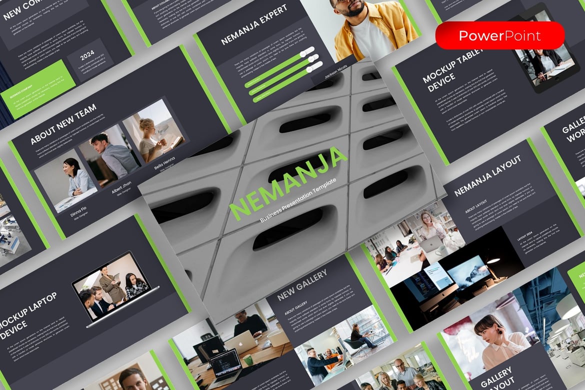 Template PowerPoint Bisnis Nemanja yang Menarik dan Profesional