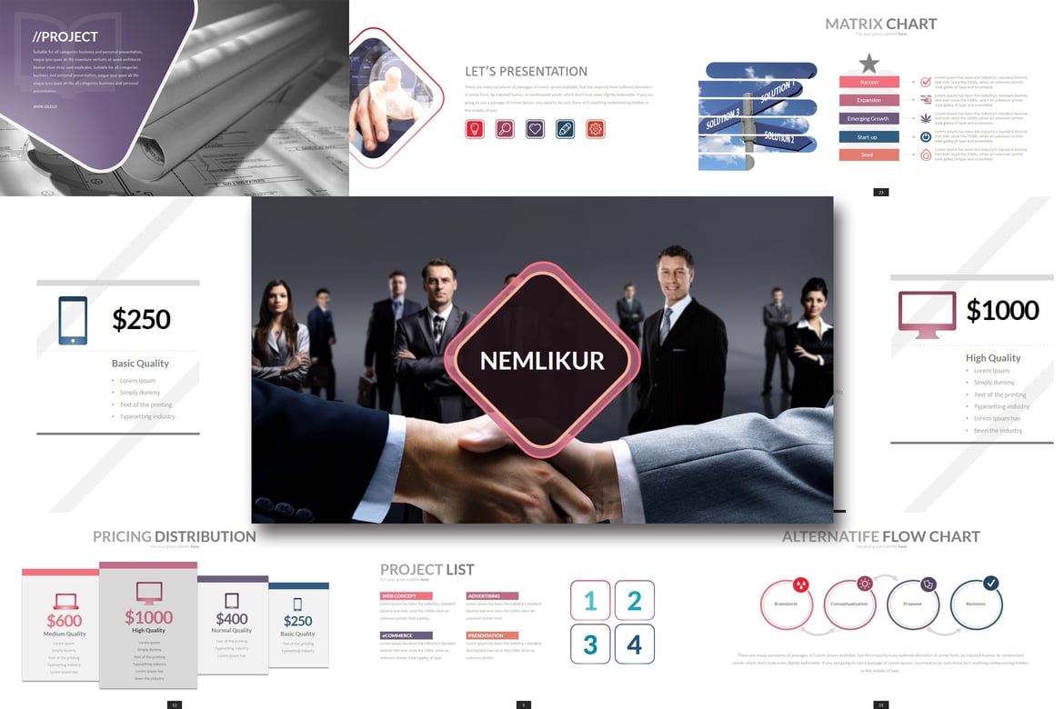 Template PowerPoint Kreatif Nemlikur untuk Presentasi Menarik