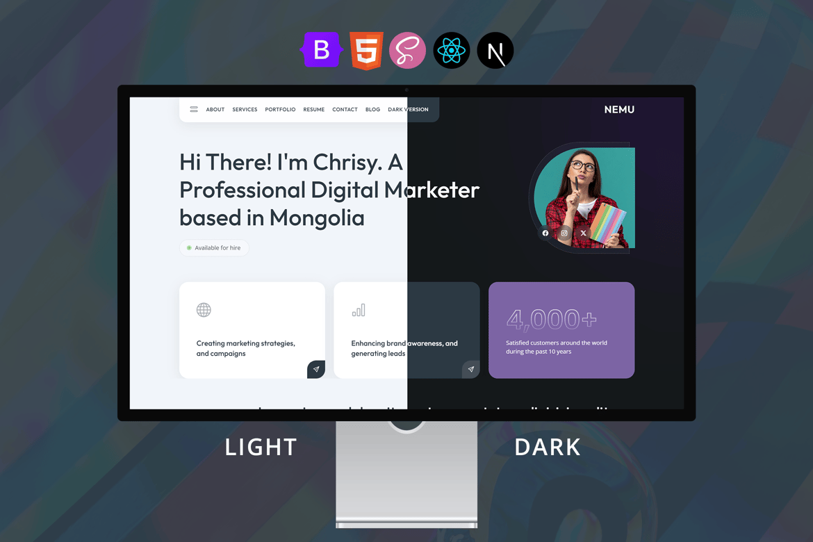 Nemu - Template Website Portofolio Pribadi NextJS yang Modern dan Elegan