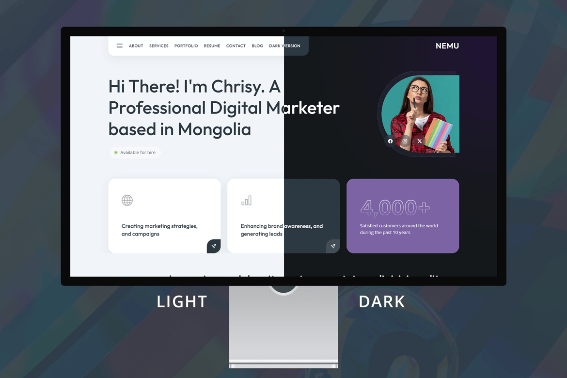 Nemu - Template Pribadi vCard & Portofolio Modern