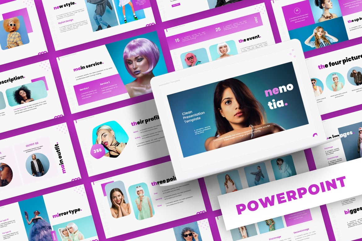 Nenotia - Template PowerPoint Profesional dengan Variasi Warna Menarik