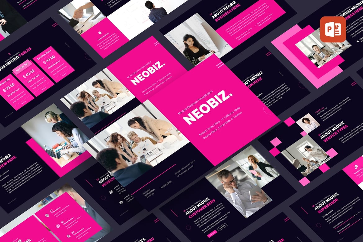 Neobiz - Template PowerPoint Bisnis Modern dan Menarik