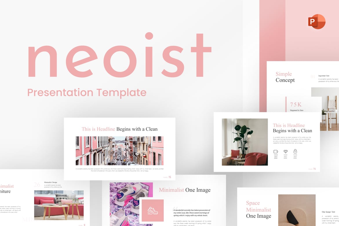 Template PowerPoint Neoist Minimalis untuk Presentasi Profesional