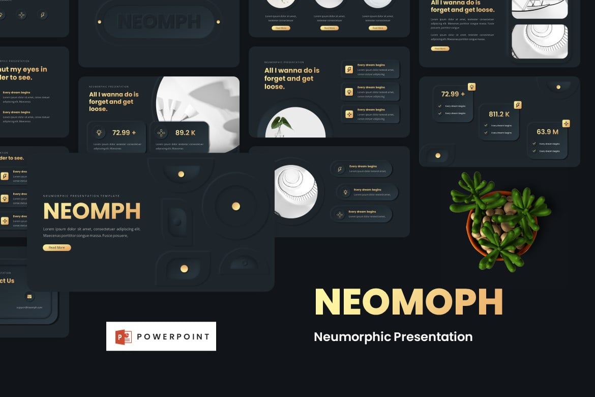 Neomph - Template Powerpoint Neumorfik yang Modern dan Profesional