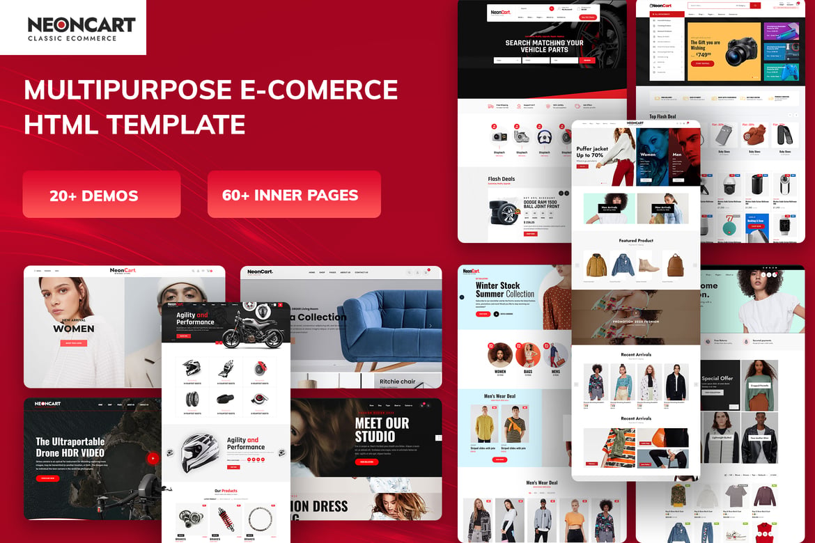 NeonCart - Template Website E-commerce Serbaguna yang Menawan