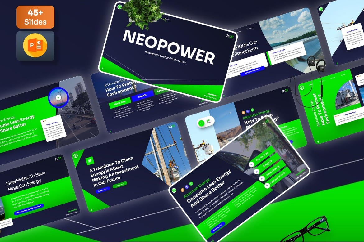 Template Presentasi Powerpoint Neopower - Solusi Daya Alternatif