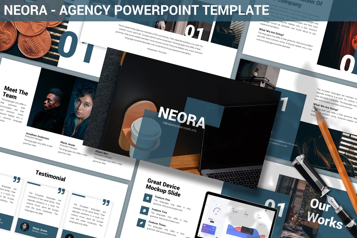 Template Powerpoint Neora - Presentasi Kreatif untuk Bisnis Anda