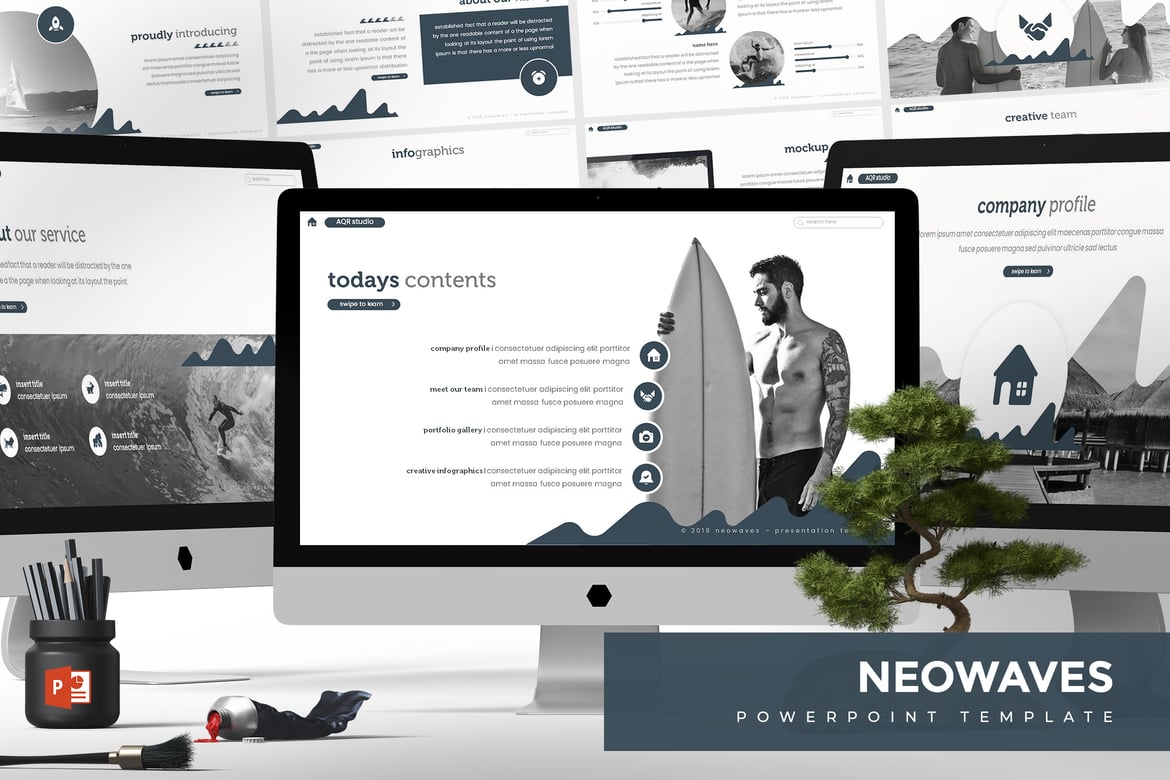 Neowaves - Template PowerPoint Modern untuk Presentasi Menarik